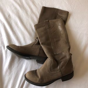 Taupe knee high boots